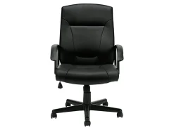 Offices To Go - Chair - armrests - ring-shaped - tilt - swivel - artificial leather, Luxhide - black