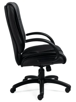 Offices To Go™ Luxehide Bonded Leather High-Back Chair, Black, OTG2700B
