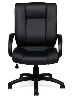 Offices To Go™ Luxehide Bonded Leather High-Back Chair, Black, OTG2700B