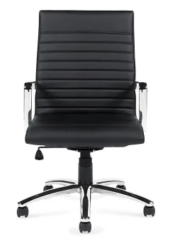 Offices To Go™ Luxehide Executive Bonded Leather Chair With Stitch Detail, Black