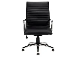 Offices To Go™ Luxehide Executive Bonded Leather Chair With Stitch Detail, Black