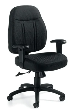 Offices To Go™ Tilter Chair With Arms, 40"H x 25 1/2"W x 24"D, Black
