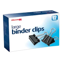 OIC® Binder Clips, Large, 2", Black, Box Of 12, 99100