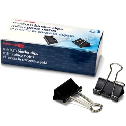 OIC® Binder Clips, Medium, 1 1/4", Black, Box Of 12, 99050