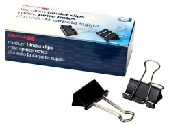 OIC® Binder Clips, Medium, 1 1/4", Black, Box Of 12, 99050