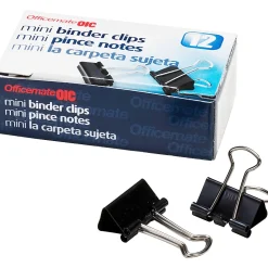 OIC® Binder Clips, Mini, 9/16", Black, Box Of 12
