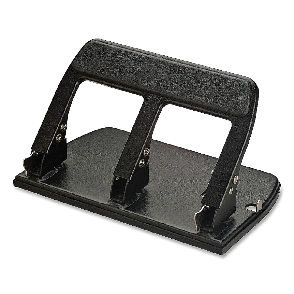 OIC® Heavy-Duty Padded Handle 3-Hole Punch, Black