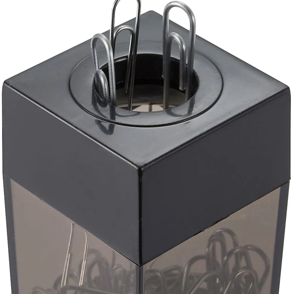 OIC® Magnetic Clip Dispenser, Small, 100 Clip Capacity, Black/Smoke