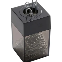 OIC® Magnetic Clip Dispenser, Small, 100 Clip Capacity, Black/Smoke