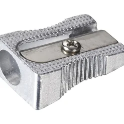 OIC® Metallic Aluminum Handheld Pencil Sharpeners, Silver, Pack Of 4