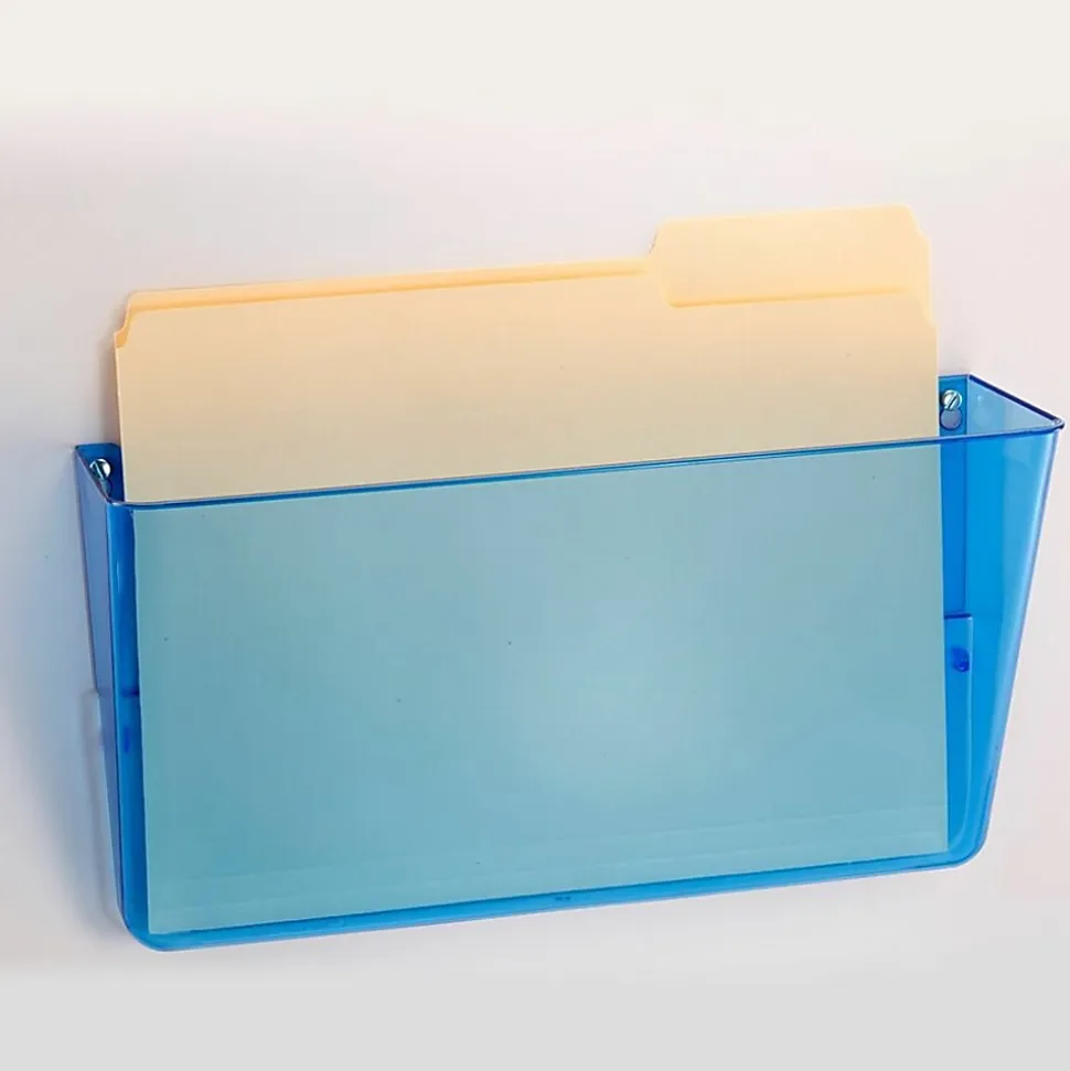 OIC Officemate Blue Glacier Wall Files, 15" x 13" x 4 1/8", Blue, Pack Of 3