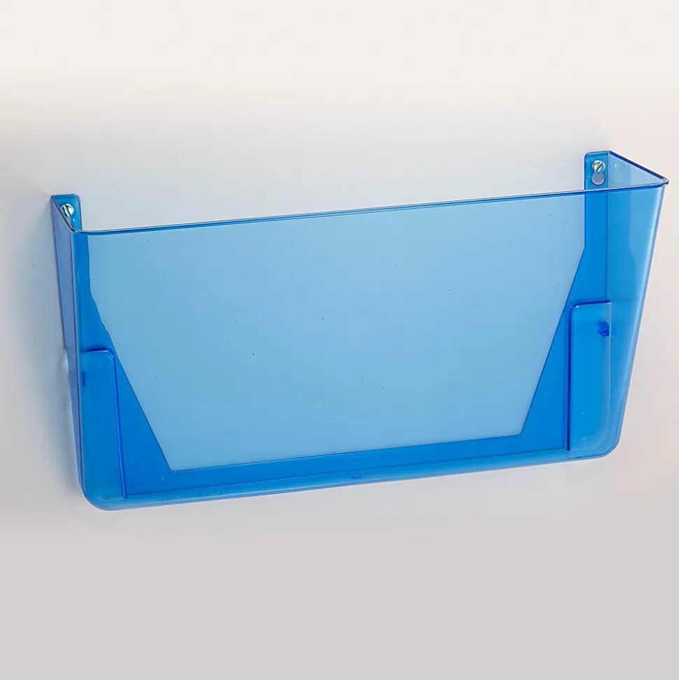 OIC Officemate Blue Glacier Wall Files, 15" x 13" x 4 1/8", Blue, Pack Of 3