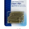 OIC® Paper Clips, Box Of 50, Jumbo, Gold