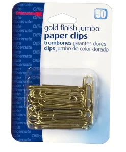 OIC® Paper Clips, Box Of 50, Jumbo, Gold
