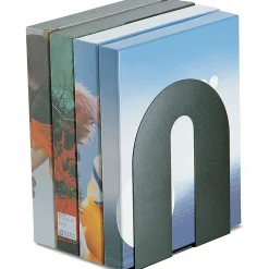 OIC® Steel Construction Heavy-Duty Bookends, Non-Skid, 10"H, Black, Set Of 2