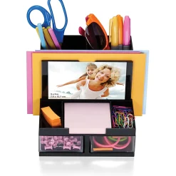 OIC VersaPlus Plastic 9-Compartment Desk Organizer, 5 1/2