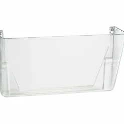 OIC Wall Mountable Plastic Space-Saving Files, 7" x 13" x 4.1", Clear, Carton Of 4