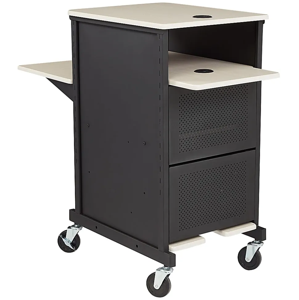 Oklahoma Sound? Jumbo Presentation Cart, Ivory/Black
