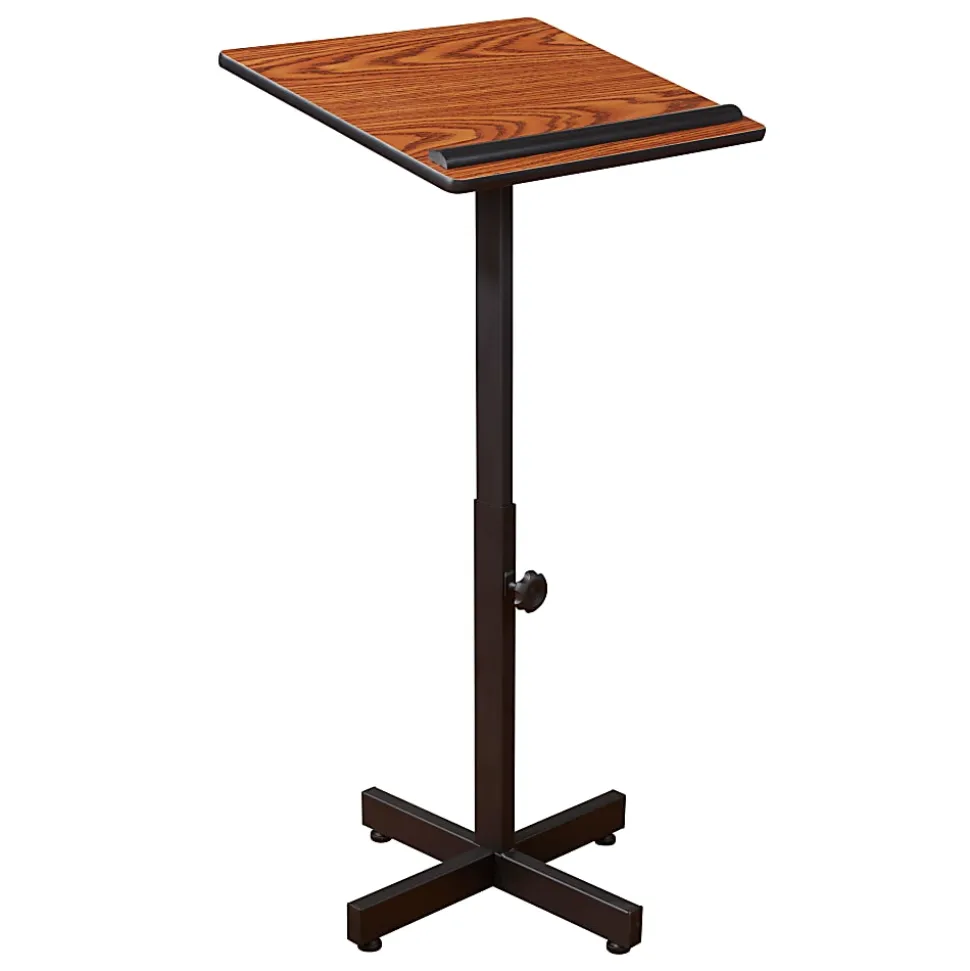 Oklahoma Sound Portable Presentation Lectern Stand, Medium Oak