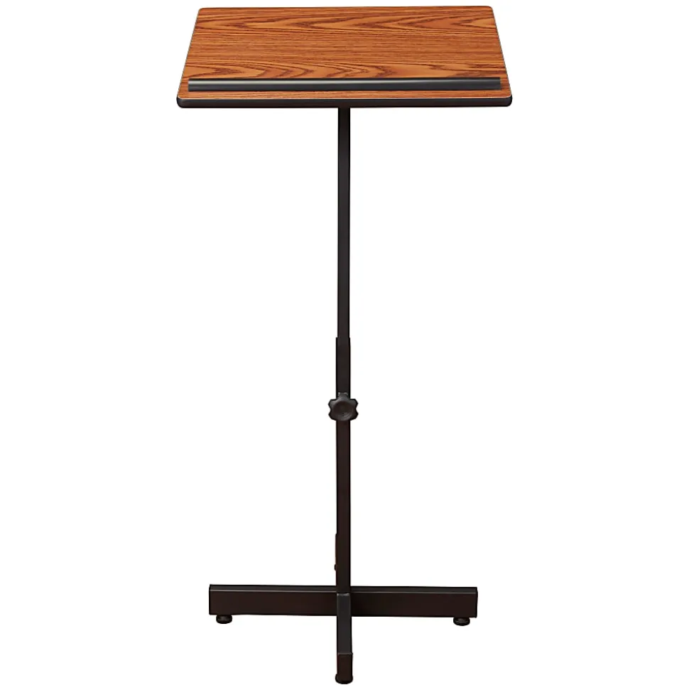 Oklahoma Sound Portable Presentation Lectern Stand, Medium Oak