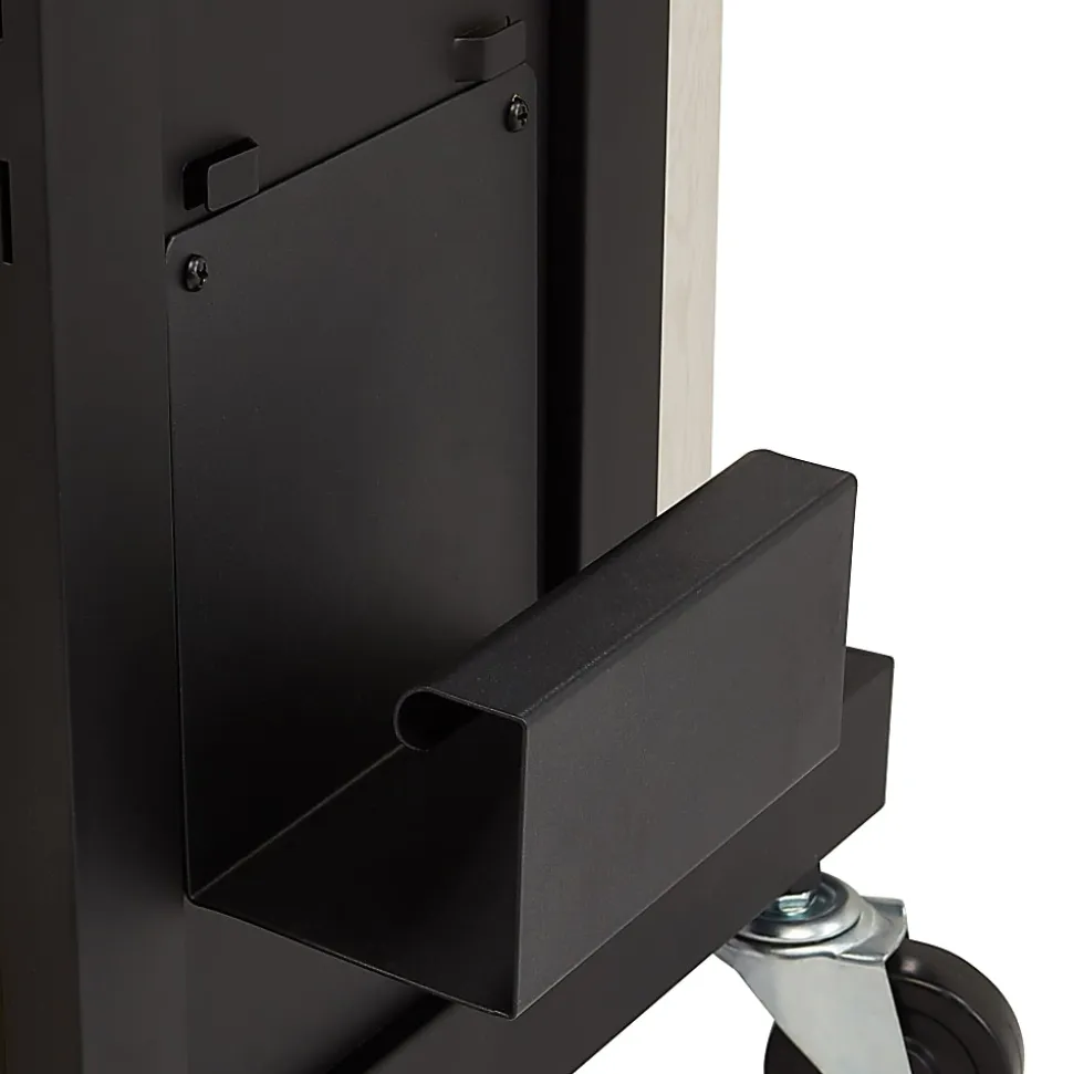 Oklahoma Sound? Premium Plus Presentation Cart With Storage Cabinet, Ivory/Black