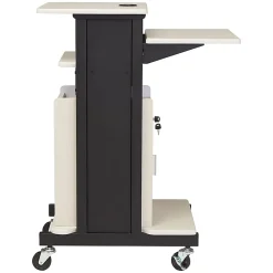 Oklahoma Sound? Premium Plus Presentation Cart With Storage Cabinet, Ivory/Black