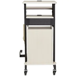 Oklahoma Sound? Premium Plus Presentation Cart With Storage Cabinet, Ivory/Black