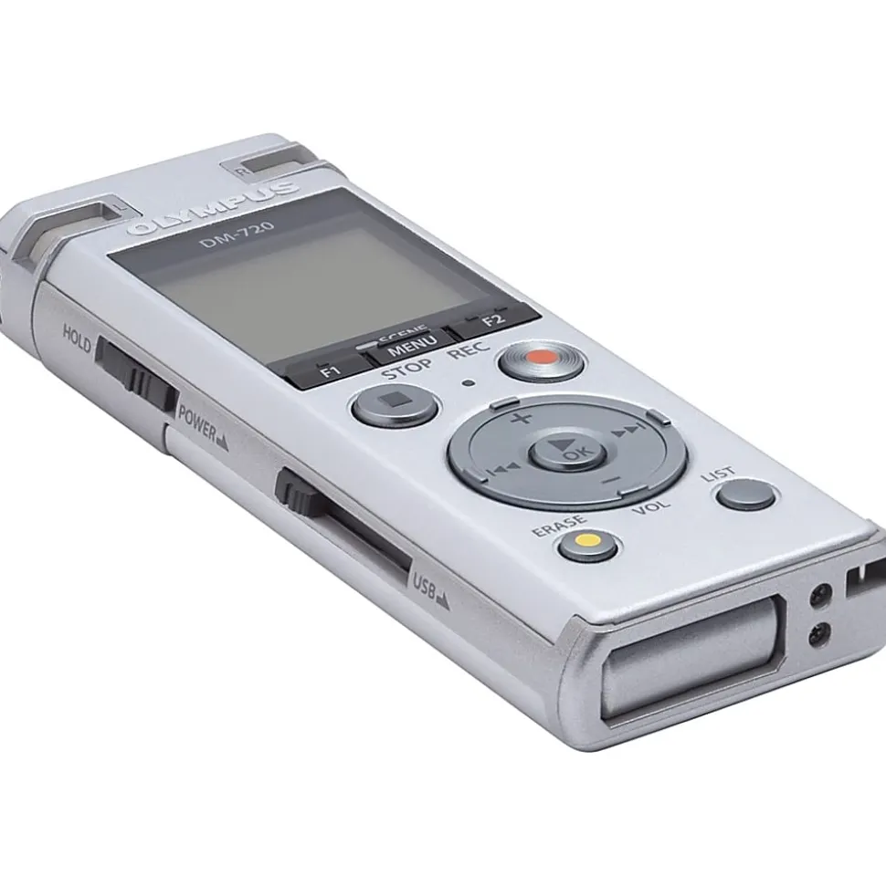 Olympus® DM-720 4GB Digital Voice Recorder, Silver