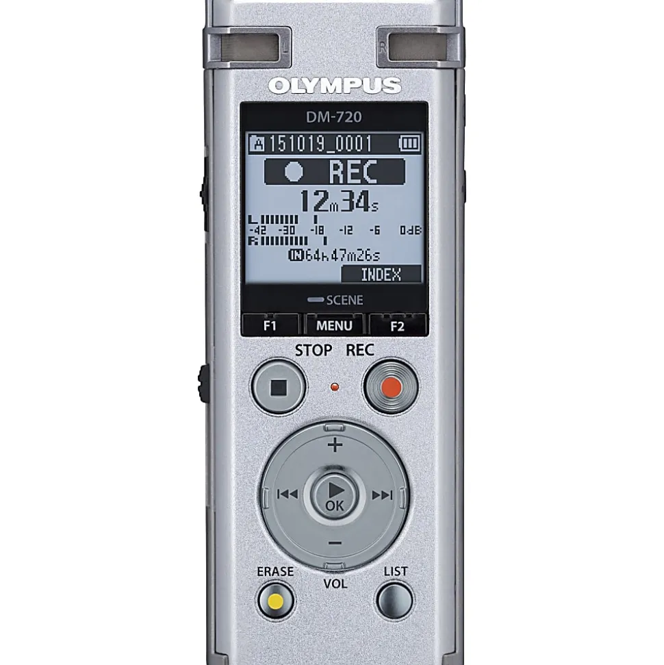 Olympus® DM-720 4GB Digital Voice Recorder, Silver