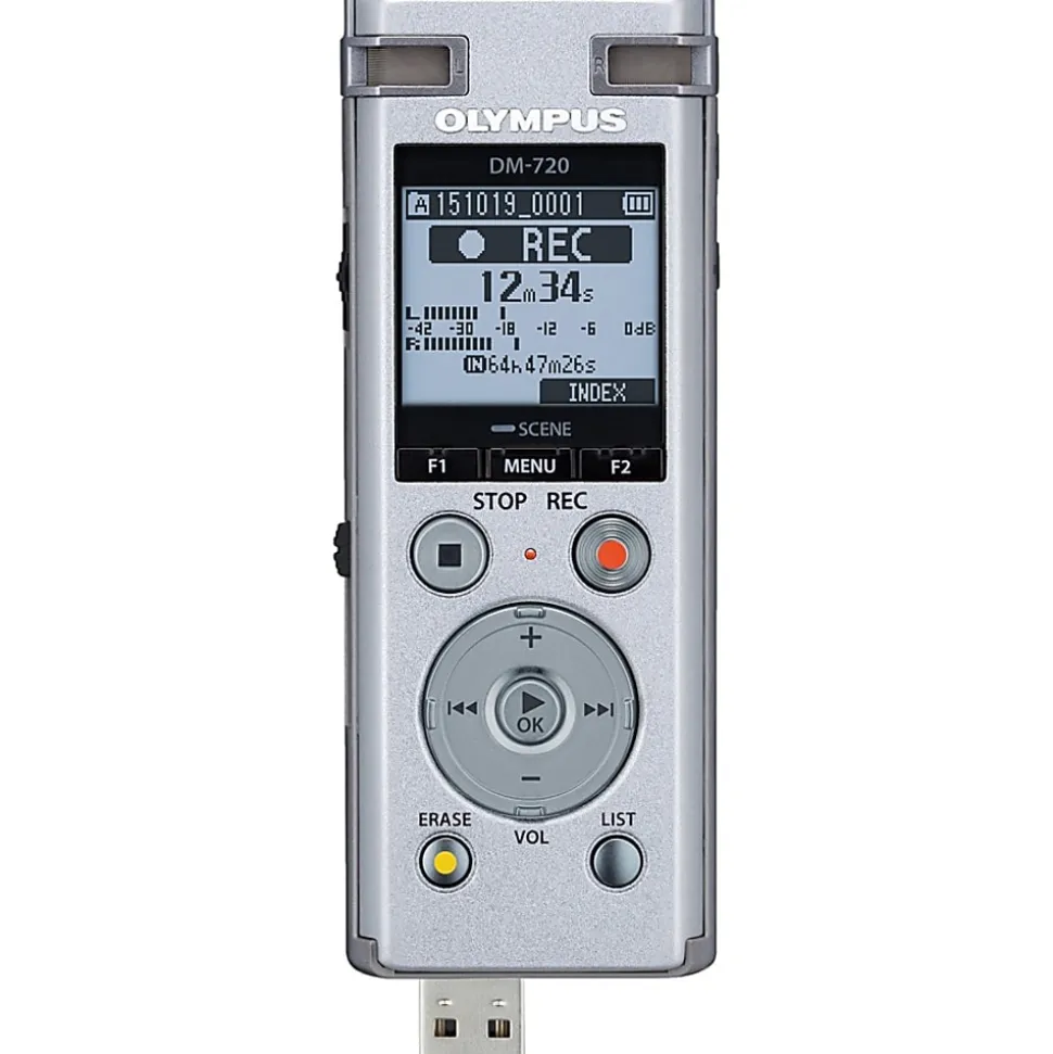 Olympus® DM-720 4GB Digital Voice Recorder, Silver
