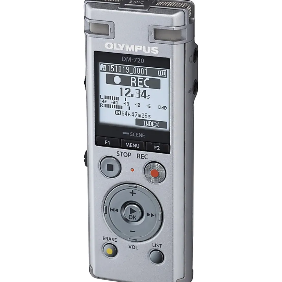 Olympus® DM-720 4GB Digital Voice Recorder, Silver
