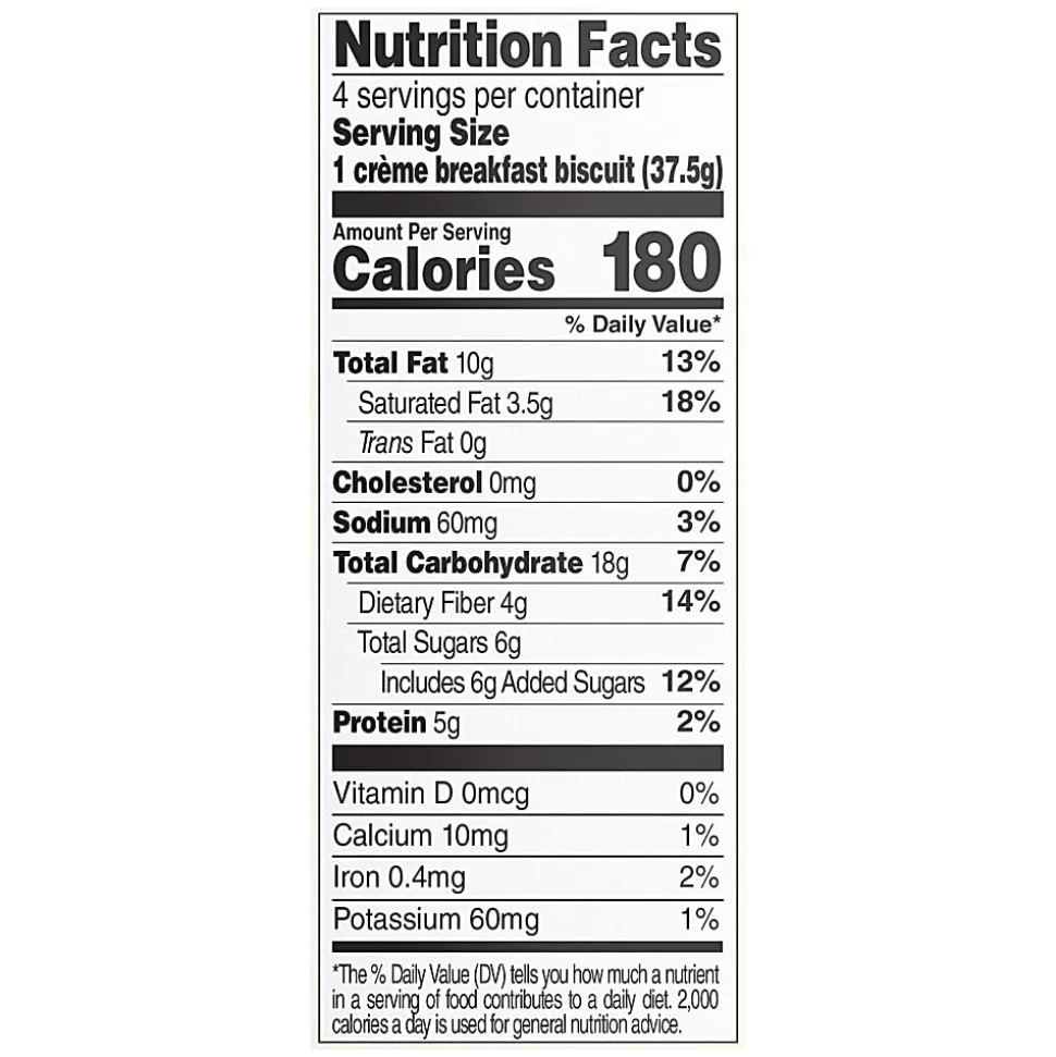 Olyra Breakfast Biscuit On The Go Packs, Creme Dark Chocolate, 5.3 Oz, Total Qty 6