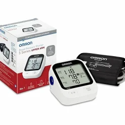 Omron® 5 Series® Digital Upper Arm Blood Pressure Monitor With D-Ring Cuff, 1 Size, Black/White