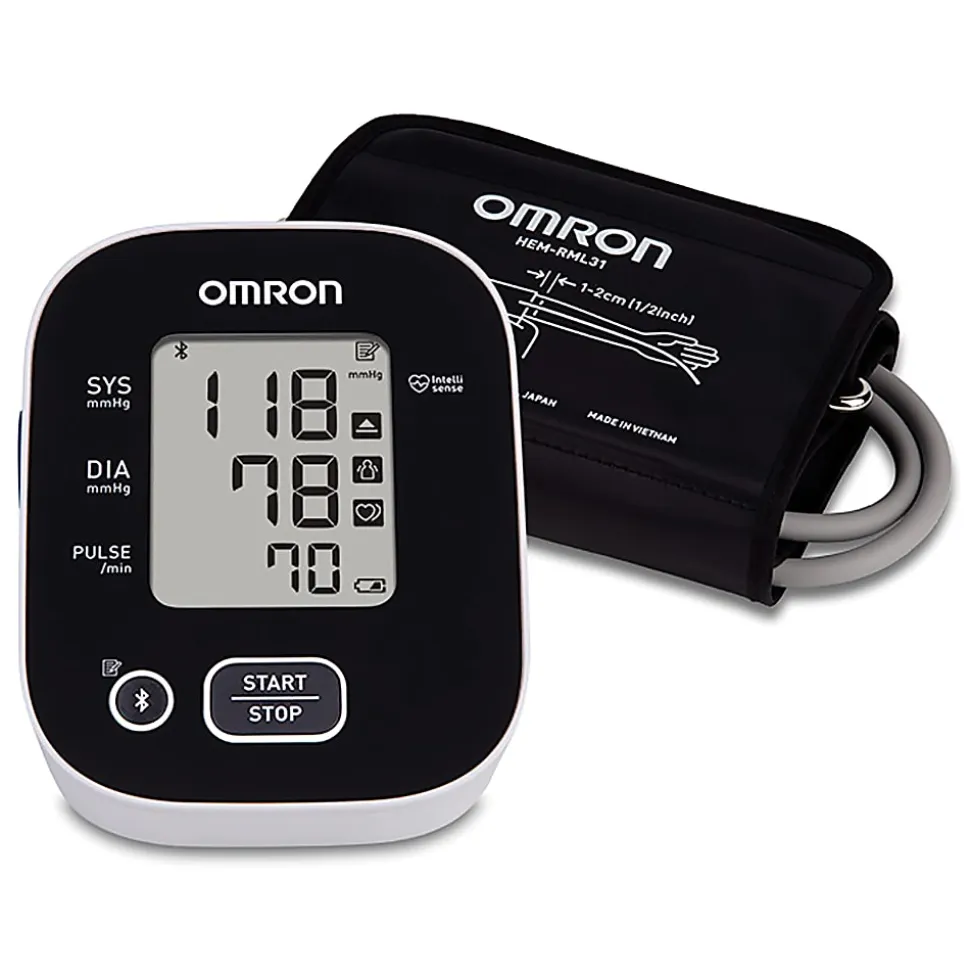 Omron® 3 Series® Digital Upper Arm Blood Pressure Monitor With D-Ring Cuff, 1 Size, Black/White