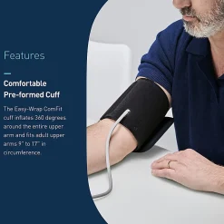 Omron® 10 Series® Upper Arm Blood Pressure Monitor and Cuff with Bluetooth® & Wide Backlit LCD Display, BP7465