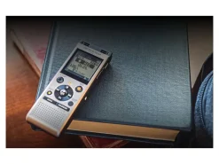 OM System WS882 Digital Voice Recorder, 4.4"H x 1.8"W x 0.7"D, Silver