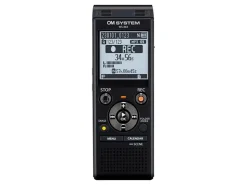 OM System WS883 Digital Voice Recorder, 4-7/16”H x 1-13/16”W x 7”D, Black