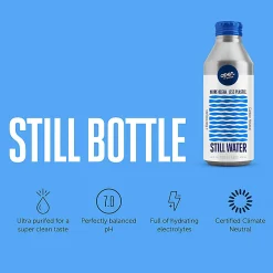 Open Water Still Bottled Water With Electrolytes, 16 Oz, Case Of 12