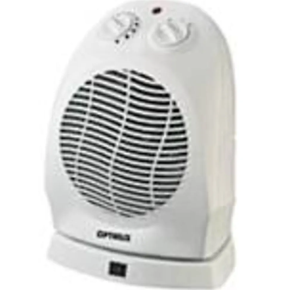 Optimus H-1382 Space Heater - Electric - 750 W to 1500 W - 200 Sq. ft. Coverage Area - 120 V AC - Portable - White
