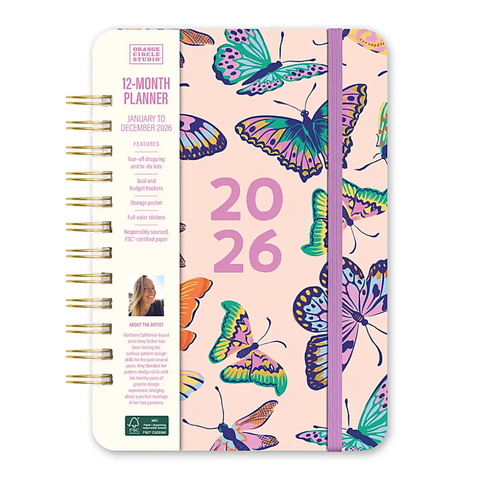 2026 Orange Circle Studio Weekly/Monthly Do It All Planner, 8-1/4" x 5-3/4", Catching Colors, January To December, 26341