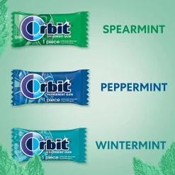 Orbit Peppermint, Spearmint And Wintermint Assorted Sugar-Free Chewing Gum Bulk Pack, 13.4 Oz, Bag Of 200 Pieces