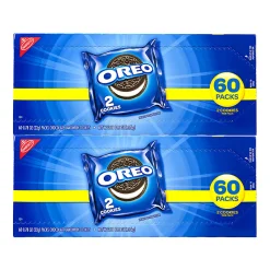 Oreo Chocolate Sandwich Cookies, 2 Cookies Per Pack, Box Of 120 Packs