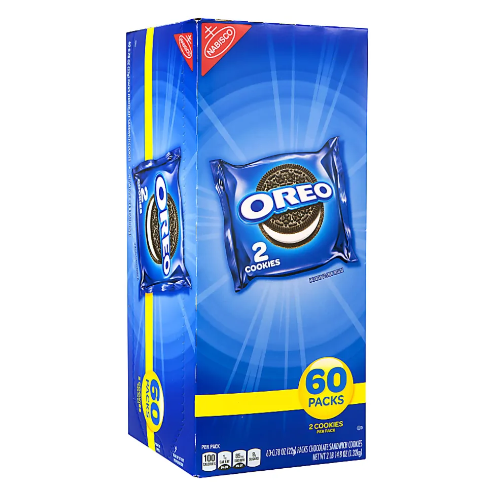 Oreo Chocolate Sandwich Cookies, 2 Cookies Per Pack, Box Of 120 Packs