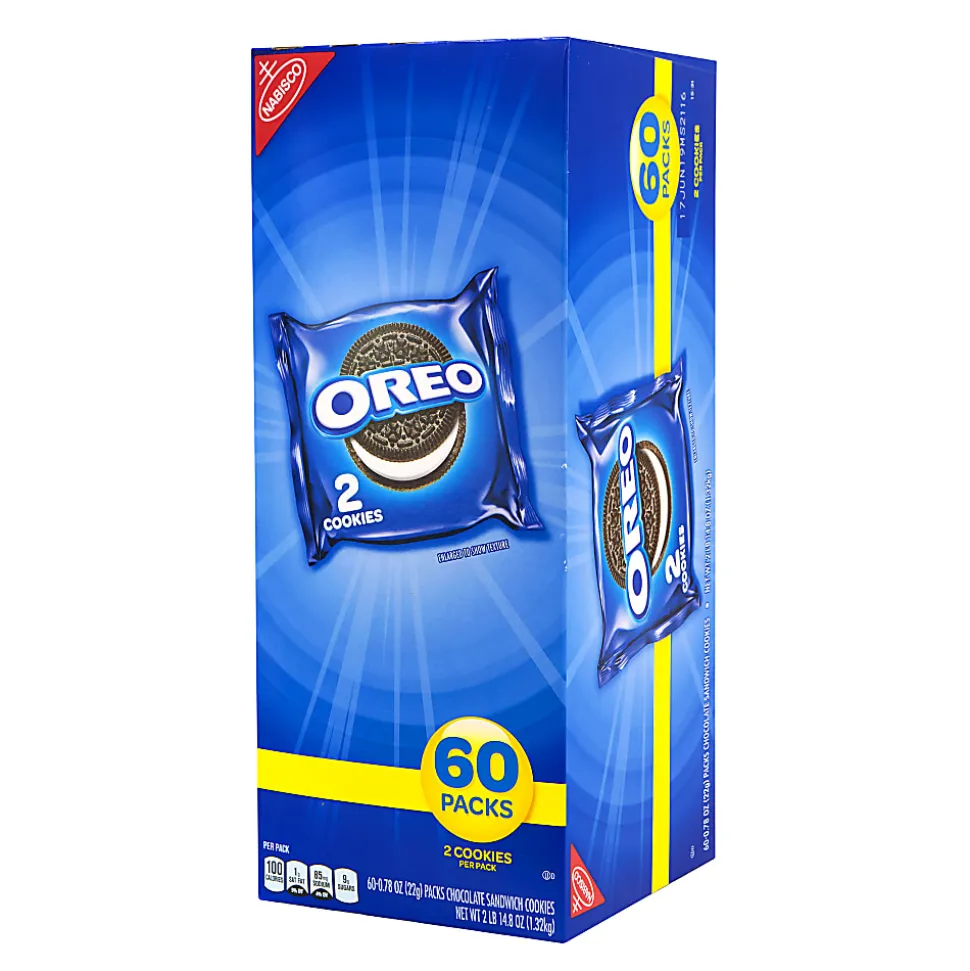 Oreo Chocolate Sandwich Cookies, 2 Cookies Per Pack, Box Of 120 Packs