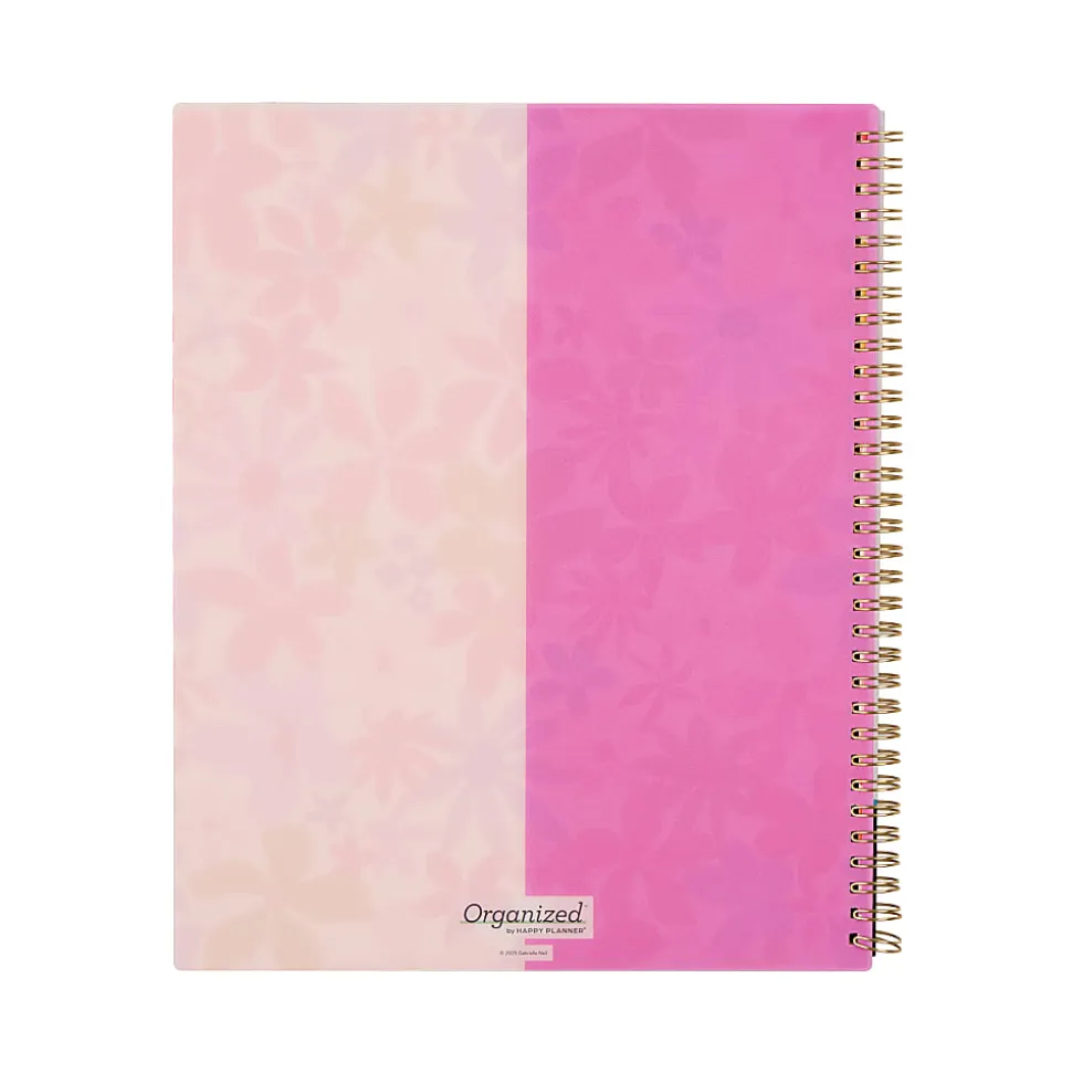 2026 Organized by Happy Planner Monthly/Weekly Big Twin Loop Planner, 8-1/2" x 11", Sunlit Floral, January To December, PT0021B001