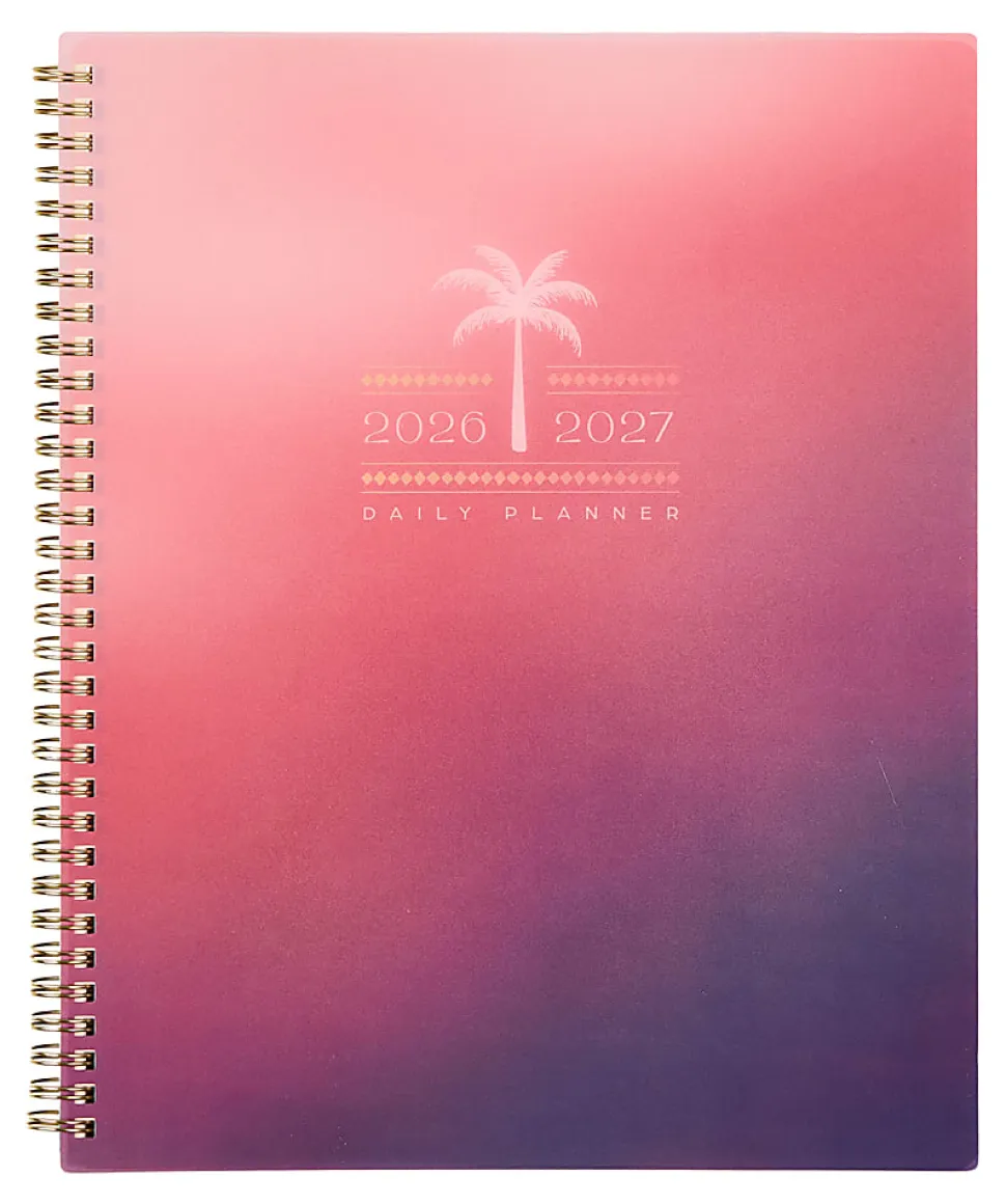 Organized by Happy Planner 12-Month Monthly/Weekly Big Twin Loop Planner, 8-1/2" x 11", Dreamy Palms, July 2026 - June 2027, Total Qty 1