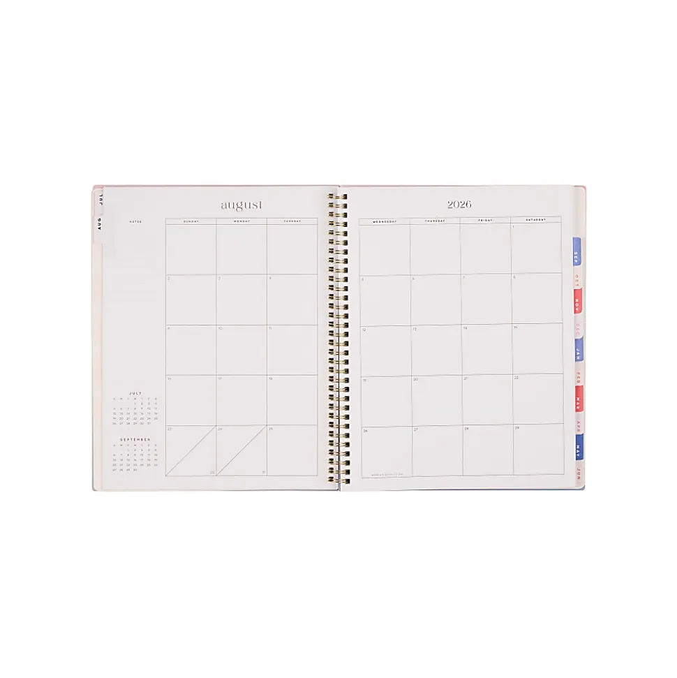 Organized by Happy Planner 12-Month Monthly/Weekly Big Twin Loop Planner, 8-1/2" x 11", Dreamy Palms, July 2026 - June 2027, Total Qty 1