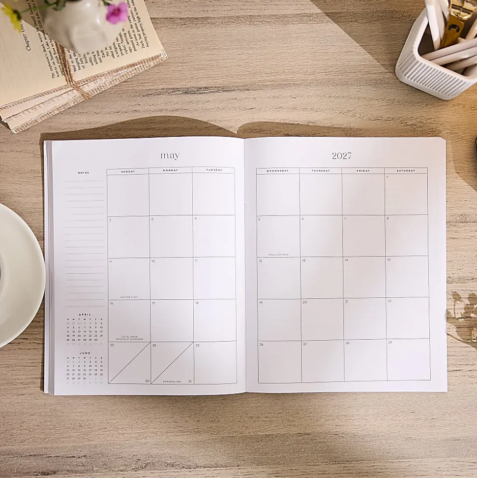 Organized by Happy Planner 12-Month Monthly/Weekly Classic Book Bound Soft Planner, 7-3/4" x 9-3/4", Burgundy, July 2026 - June 2027, Total Qty 1