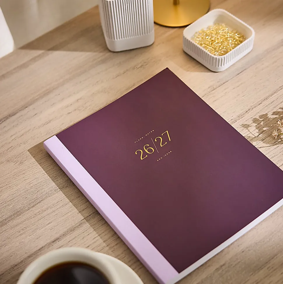 Organized by Happy Planner 12-Month Monthly/Weekly Classic Book Bound Soft Planner, 7-3/4" x 9-3/4", Burgundy, July 2026 - June 2027, Total Qty 1