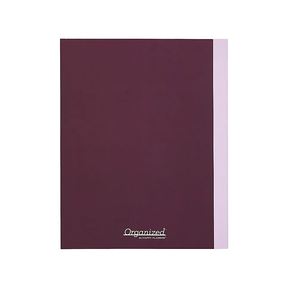 Organized by Happy Planner 12-Month Monthly/Weekly Classic Book Bound Soft Planner, 7-3/4" x 9-3/4", Burgundy, July 2026 - June 2027, Total Qty 1
